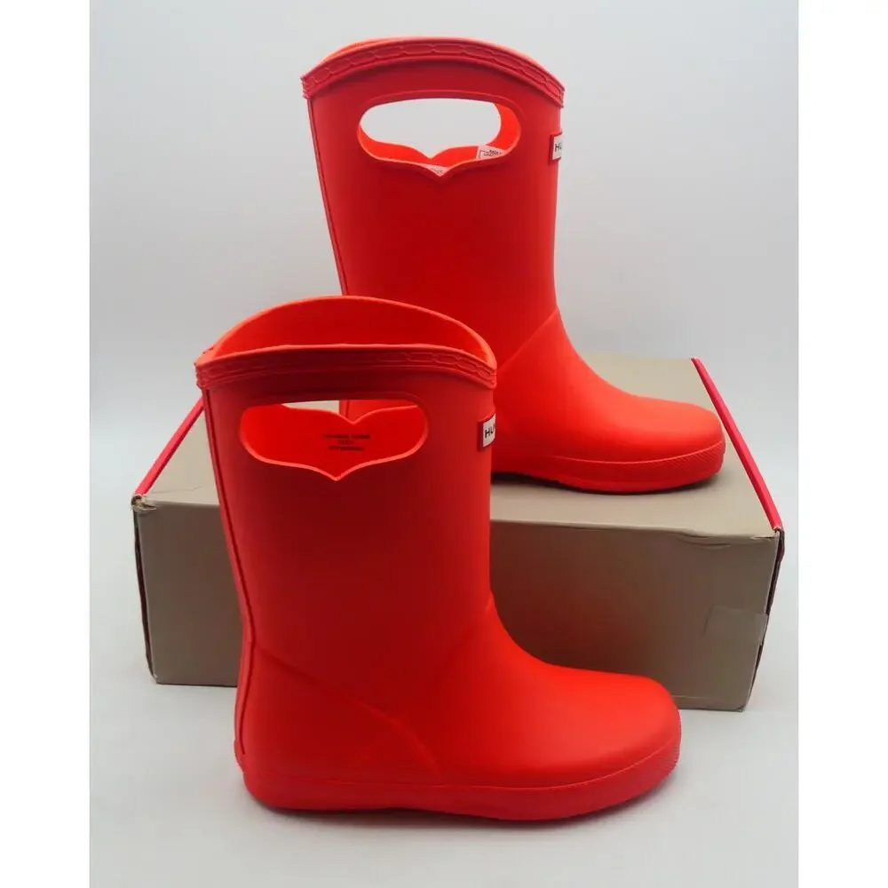 NEW Hunter Boots Kids First Classic Pull on Boots Red Tang Girls 2 UK 13